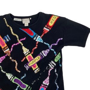 Vintage Conversations by Jill Rogers Accessory Lady Sequin Crayon Top M